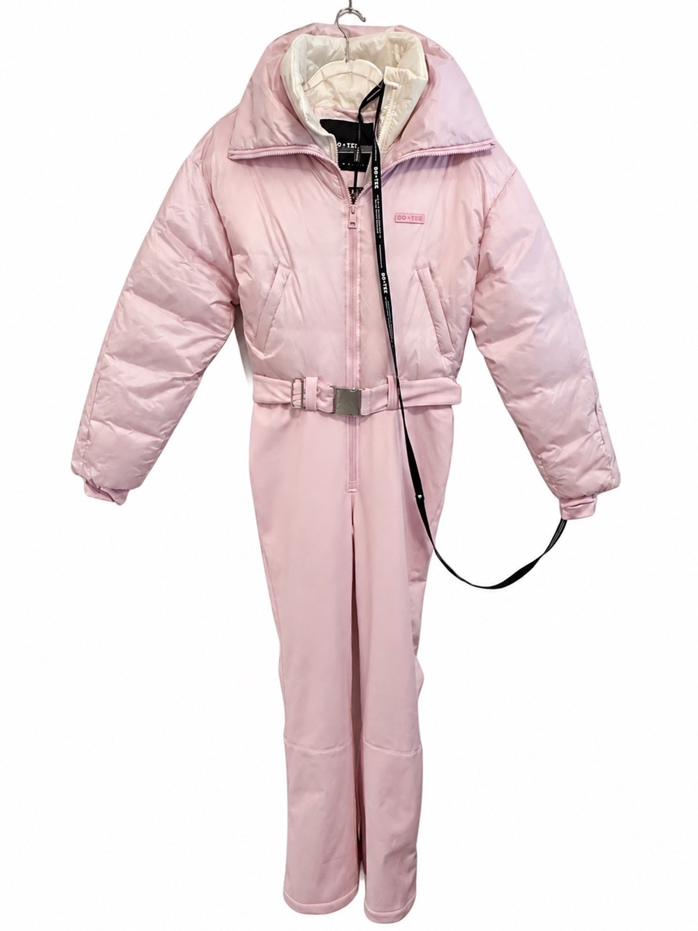 NEW Bo+Tee Oh Polly Pink Cream Waterproof Belted Layered Ski Suit Med Apres Ski